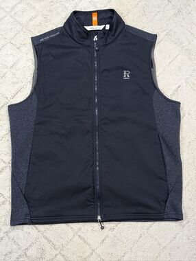Peter Millar Vest Mens L Blue Navy Flannel Fuse Hybrid Golf Outdoor Casual